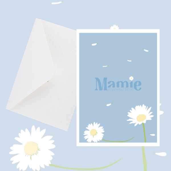 Carte postale - Joyeuse fête Mamie - Marguerite